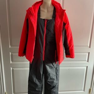 OLD NAVY GIRLS 14 SKI JACKET SNOWPANT PINK GREY 3- PIECE OUTERWEAR SET